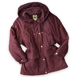 Burgundy Vintage Wool Winter Jacket